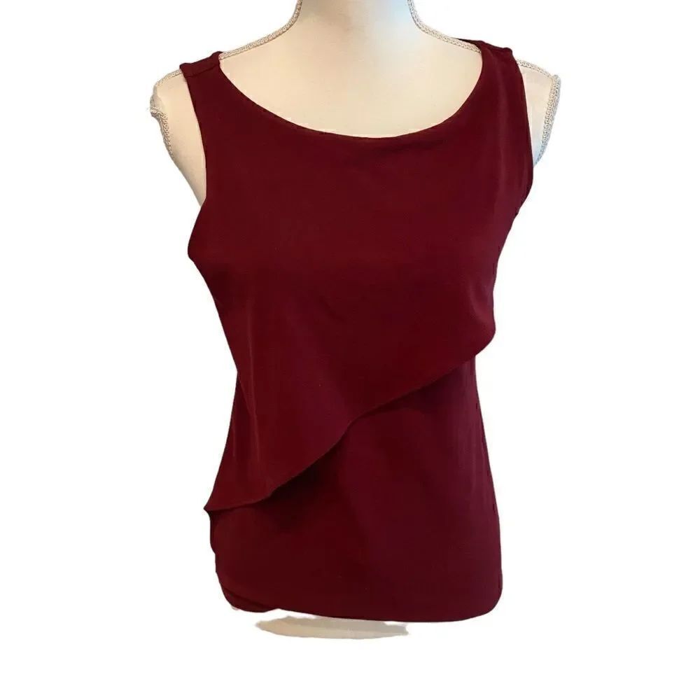 Ann Taylor Burgundy Wine Tank Top Size Oversized XS